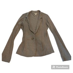 Caslon light brown beige 100% cotton one button blazer jacket